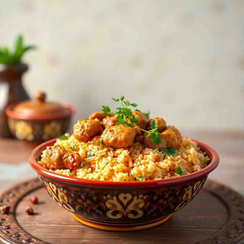 Algerian Makbous Chicken Over Rice